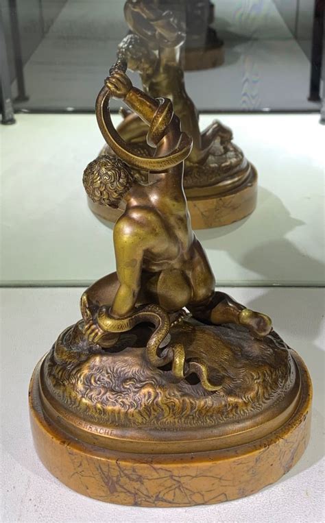 Proantic Rare Bronze Subject Representative Hercule Child After Acra