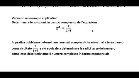 Forma Esponenziale Dei Numeri Complessi Youtube