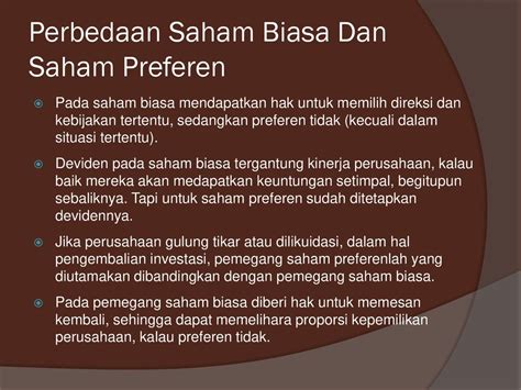 Perbedaan Saham Biasa Dan Saham Preferen Berbagi Informasi