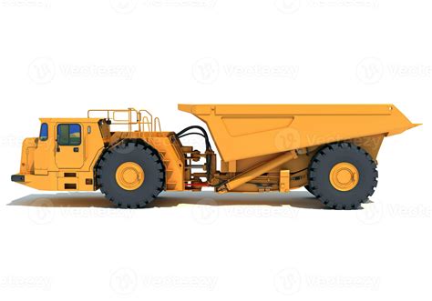 Mining Dump Truck heavy construction machinery 3D rendering on white ...