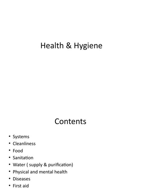 Health And Hygiene Pdf