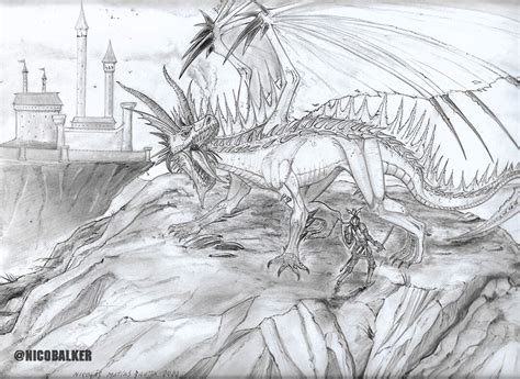 Dragon Vs Knight Drawing