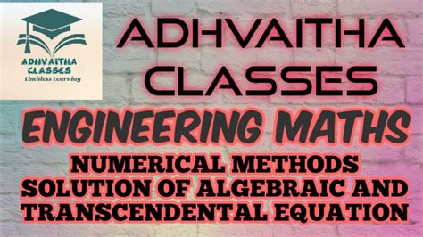 Numerical Methods Iterative Method Types Engineeringmathematics Gate Ies Adhvaitha Classes