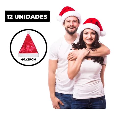 Kit 10 Gorro De Papai Mamãe Noel Touca Tradicional Natal Frete grátis