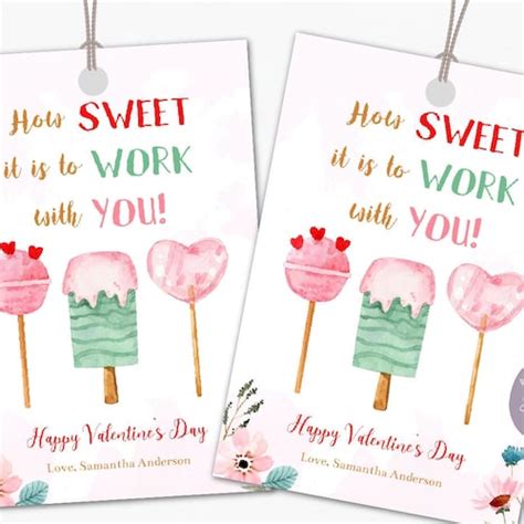 Valentines Day Coworker Favor Tags Company Staff Appreciation Etsy