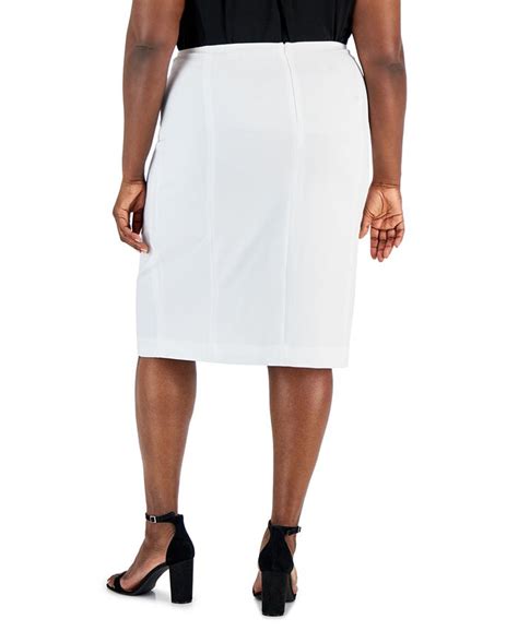 Kasper Plus Size Stretch Crepe Front Slit Pencil Skirt Macys