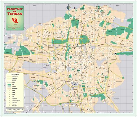 Large road map of Tehran city with street names | Tehran | Iran | Asia ...