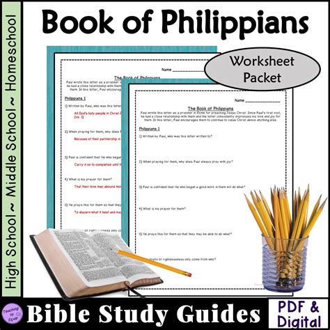 Bible Study Questions For Philippians Worksheet Packet Made By Teachers