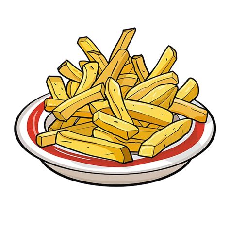 Um Desenho De Uma Tigela De Batatas Fritas Um Desenho Da Tigela De