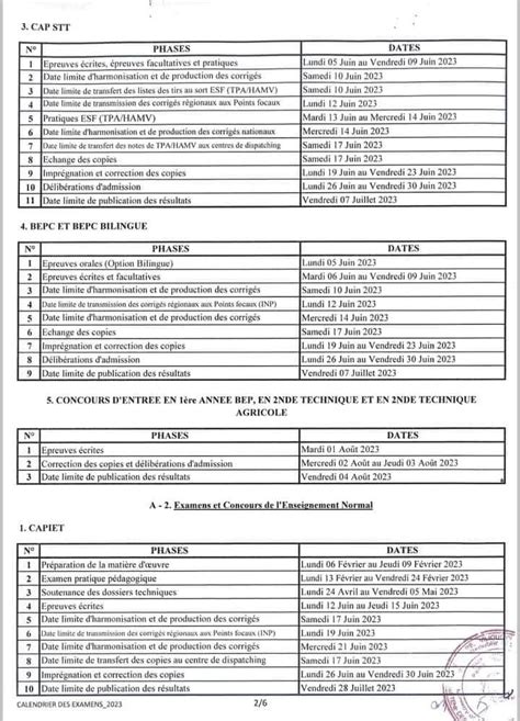 Documents Voici Le Calendrier Des Examens Au Cameroun