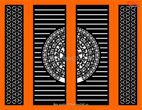 File cnc cổng 4 cánh file cad đơn giản thiết kế hot trend