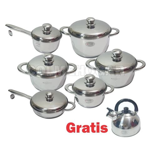 Juego De Ollas Acero Quirúrgico Bateria De Cocina Swisshome 13 Pcs