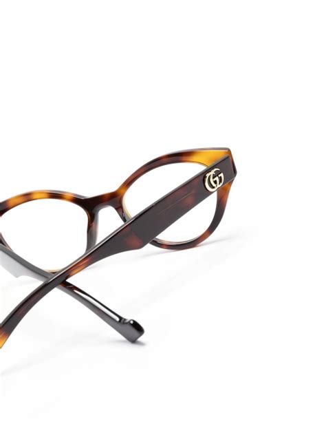 Gucci Eyewear Tortoiseshell Cat Eye Frame Glasses Brown Farfetch