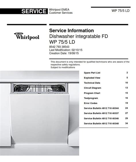 Owners Manual Whirlpool Dishwasher