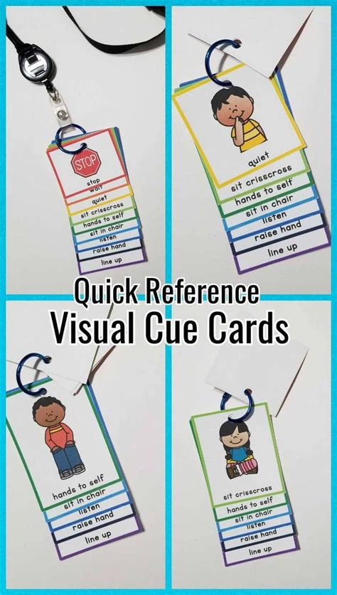 Lanyard Free Printable Visual Cue Cards For Autism