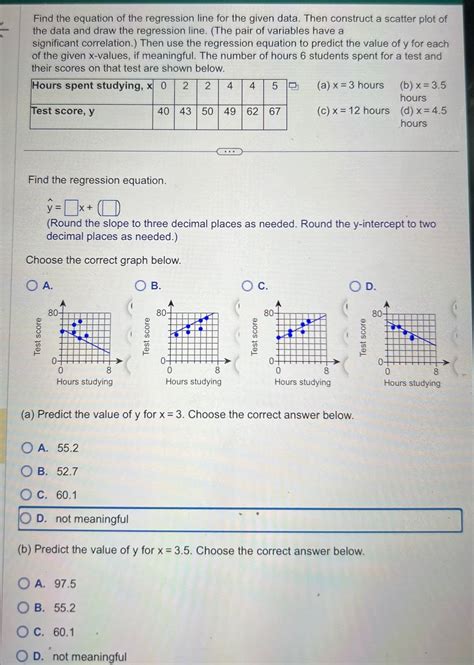 Answered Find The Equation Of The Regression Bartleby