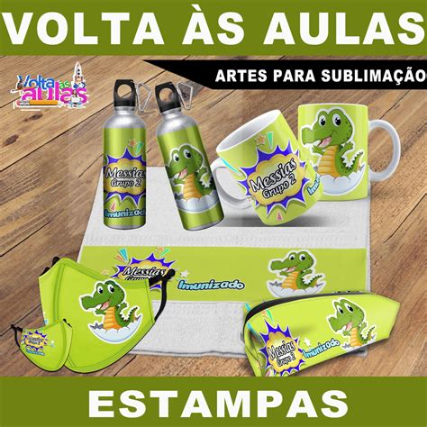 Artes Sublimação Volta às Aulas Editáveis Mockups Elo7