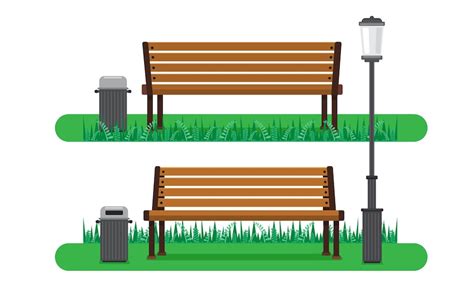 Premium Vector Illustration Vector Flat Cartoon Of Isolated Bench At Park On White Background