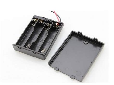 Buy 18650 Battery Case Holder 4 Cells Black Plastic Storage Box Case