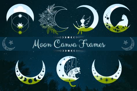 Moon Canva Frames Graphic By Creativedigitaltemplates · Creative Fabrica