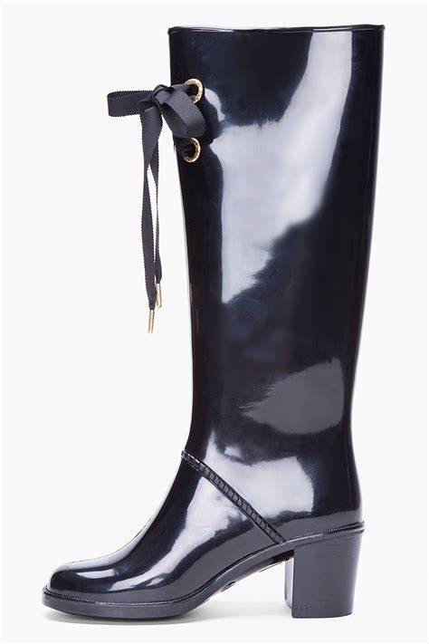 Lyst Marc By Marc Jacobs Black High Heeled Rain Boots In Black