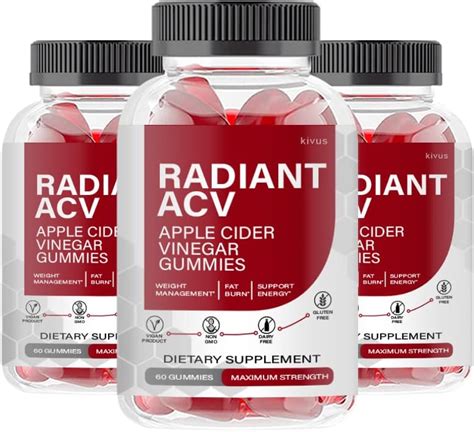 kivus 3 unidades Radiant Keto Gomitas cetogénicas radiantes ACV