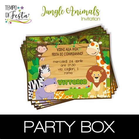 Jungle Animales Invitations In A Box
