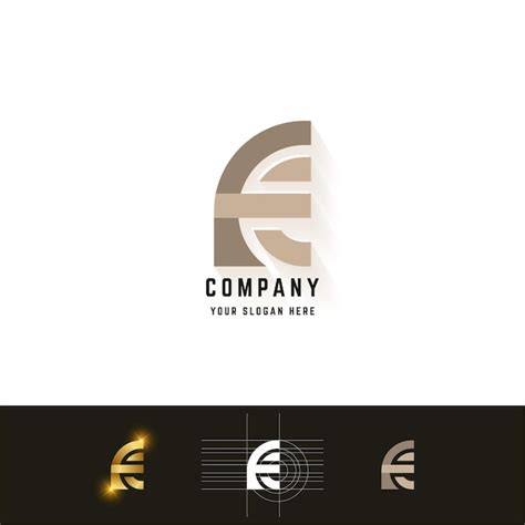 Premium Vector Letter E Or Fe Monogram Logo With Grid Method Design