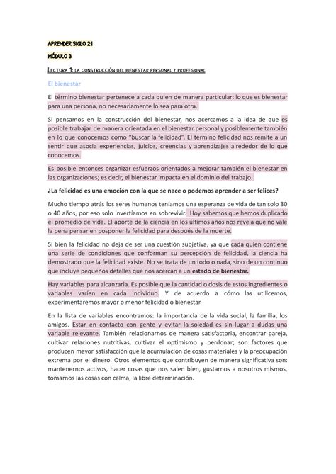 Aprender Resumen Modulo Aprender Siglo M Dulo Lectura La