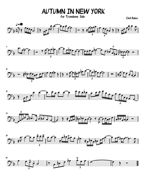 Autumninnewyork Sheet Music For Piano Solo