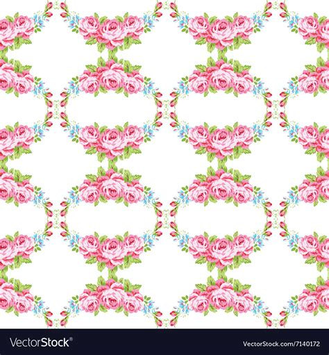 Floral Pattern With Garden Pink Roses Royalty Free Vector