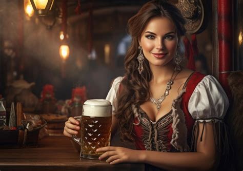 Premium AI Image Smiling Very Hot Girl Dressed In A Corset With Two