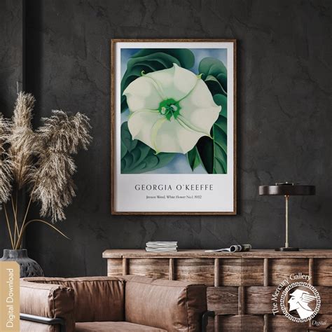 Georgia Okeeffe Poster Jimson Weed White Flower No Delicate