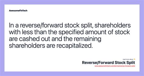 reverseforward stock split awesomefintech blog