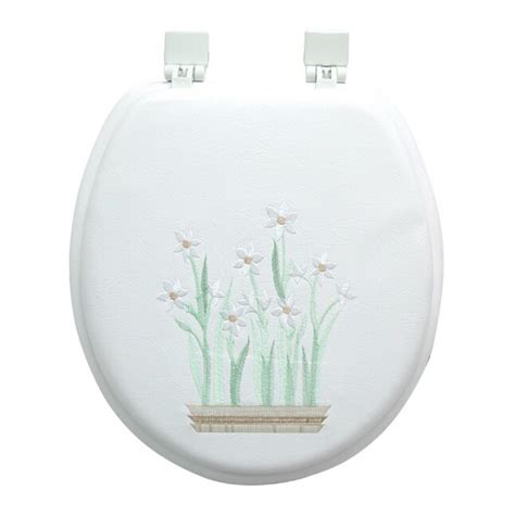 Classique Paper White Cushioned Vinyl Round Toilet Seat At
