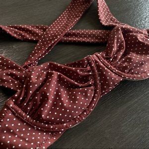 J Crew Swim Nwt J Crew Bikini In Polka Dot Sable Brown White Tie Back A Poshmark