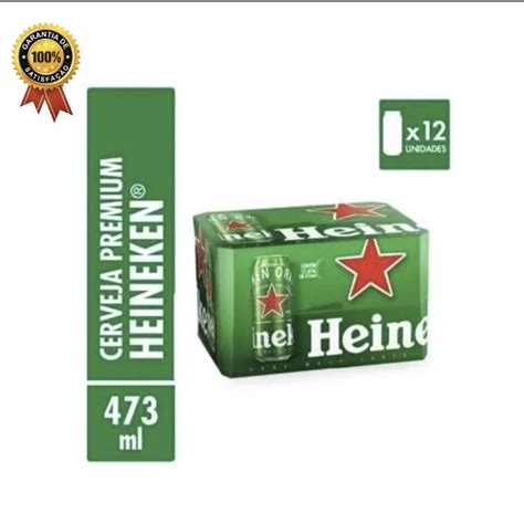 Cerveja Heineken Premium Puro Malte 473ml Caixa 12 Unidades Shopee Brasil