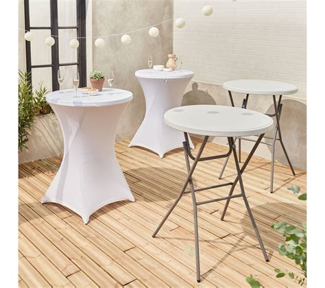 Lot De 2 Tables Hautes De Réception Gala Mange Debout Pliables