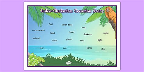 Judeo Christian Creation Story Word Mat Teacher Made