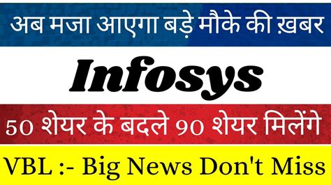 Bonus Declared 🥰 Infosys Latest News Today L Vbl Share News L Infosys