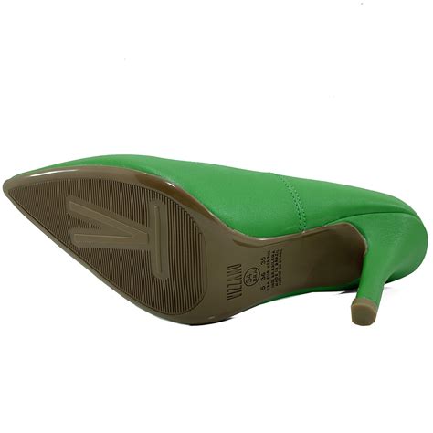 Scarpin Vizzano Pelica Salto Alto Bico Fino Verde Compre Agora