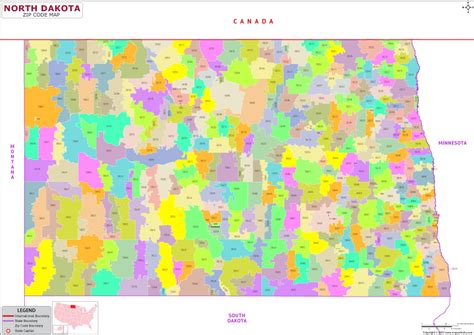 Zip Codes List For North Dakota North Dakota Zip Code Map