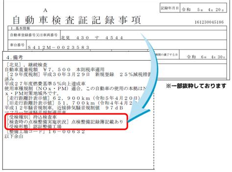 車検証備考欄の記載内容とは 一般社団法人 北見地方自動車整備振興会