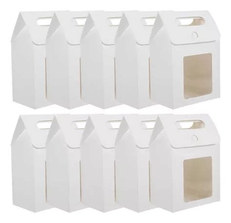 10 Bolsas De Papel Kraft Blancas Para Ventana Caja De Papel Meses