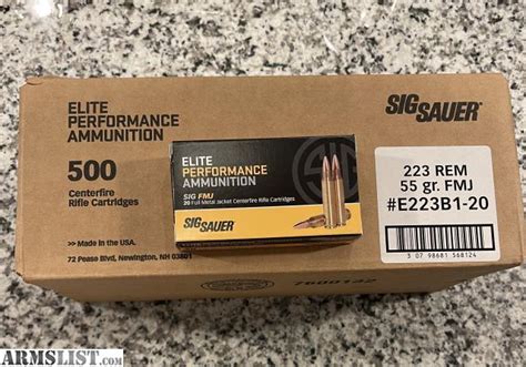 Armslist For Sale Sig Elite Performance 223 556 Box Of 500 Rounds Ammo