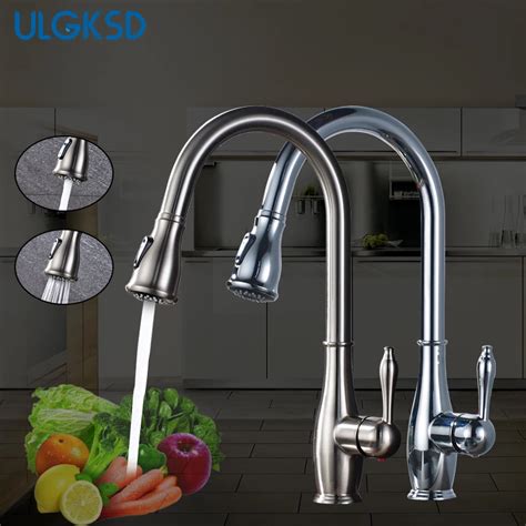 ULGKSD Kitchen Faucet Pull Out Sprayer Vessel Faucet Sink Faucets Hot And Cold Water Mixer Taps