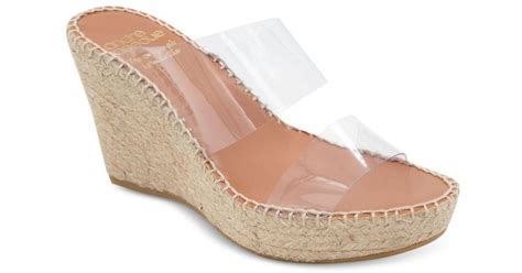 Andre Assous Caran Slip On Espadrille Platform Wedge Sandals In Natural