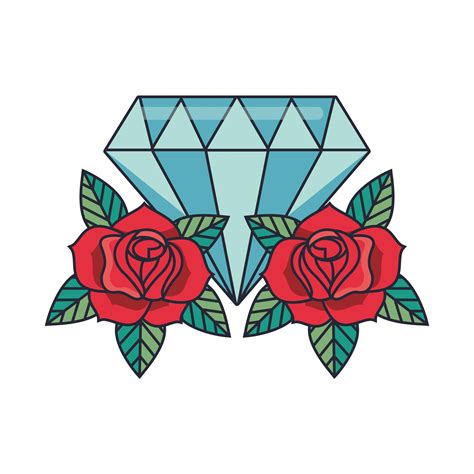 Beautiful Roses With Diamond 1994998 Vector Art At Vecteezy