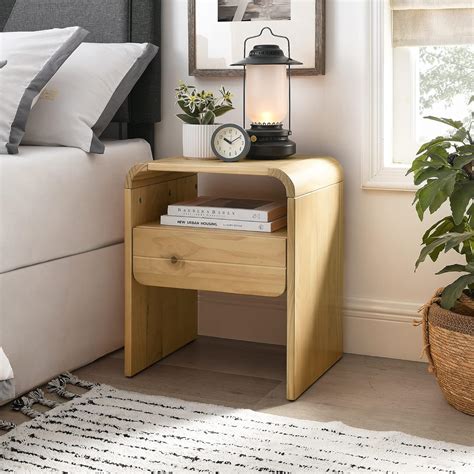 Amazon Musehomeinc Modern Solid Wood Nightstand End Table With For