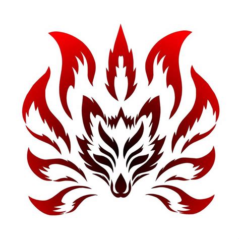 Illustration Graphics Of Tribal Art Design Nine Tailed Fox Tattoo For